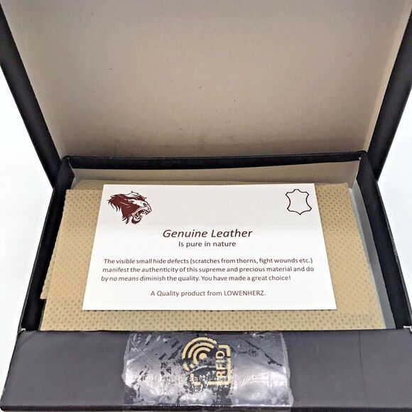 Lowenherz RFID Blocking Black Leather Bi-Fold Wallet Minamalist CC Front Pocket - Picture 4 of 12